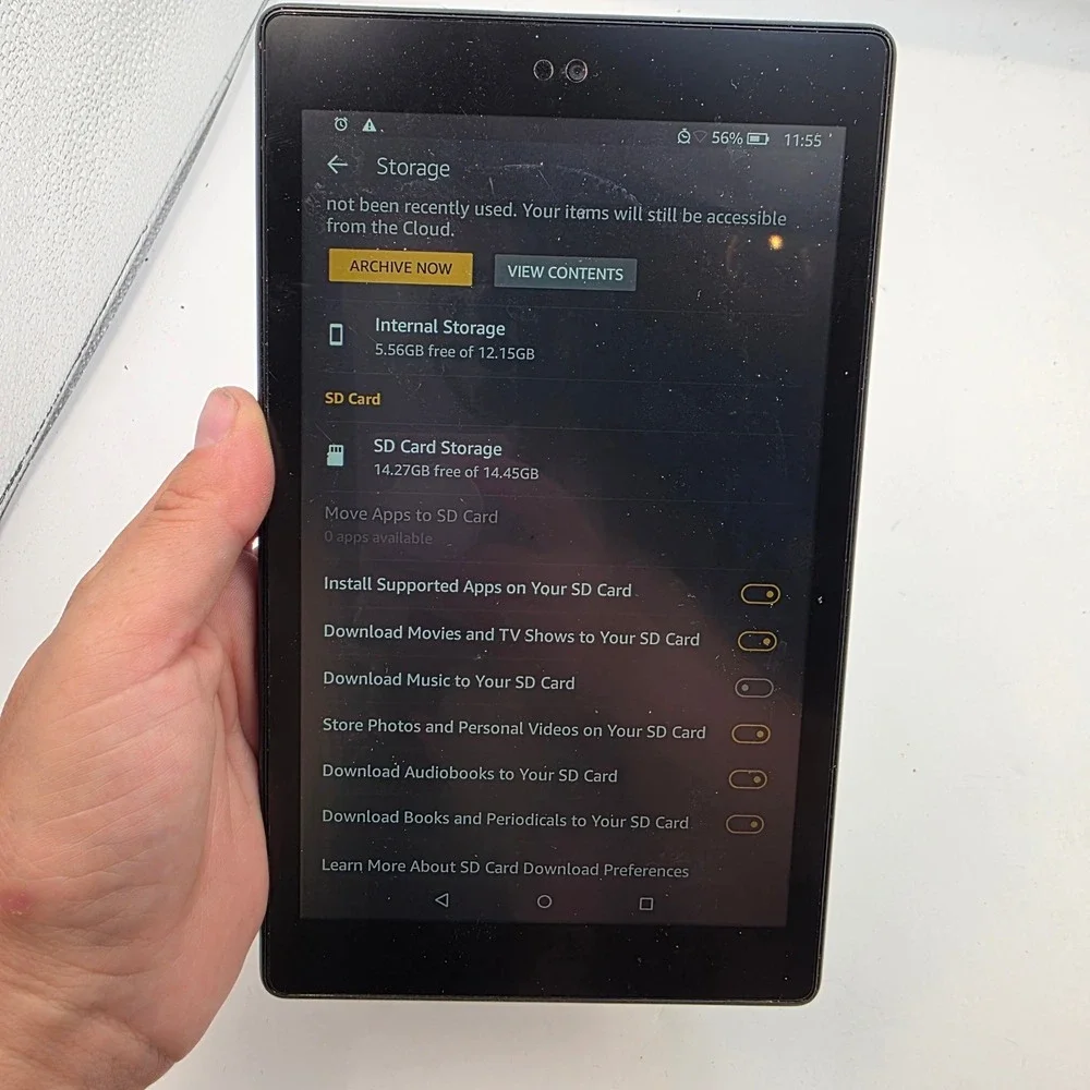 Amazon Fire HD 8 7th‎ Gen Tablet Black 16GB SX034QT with 16GB SD Card L3